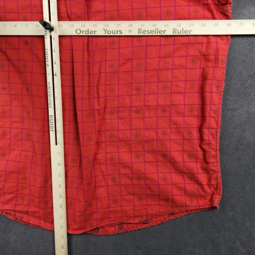 Vintage Patagonia Flannel Shirt Mens XL Red Plaid Geometric Long Sleeve Button - Picture 7 of 9
